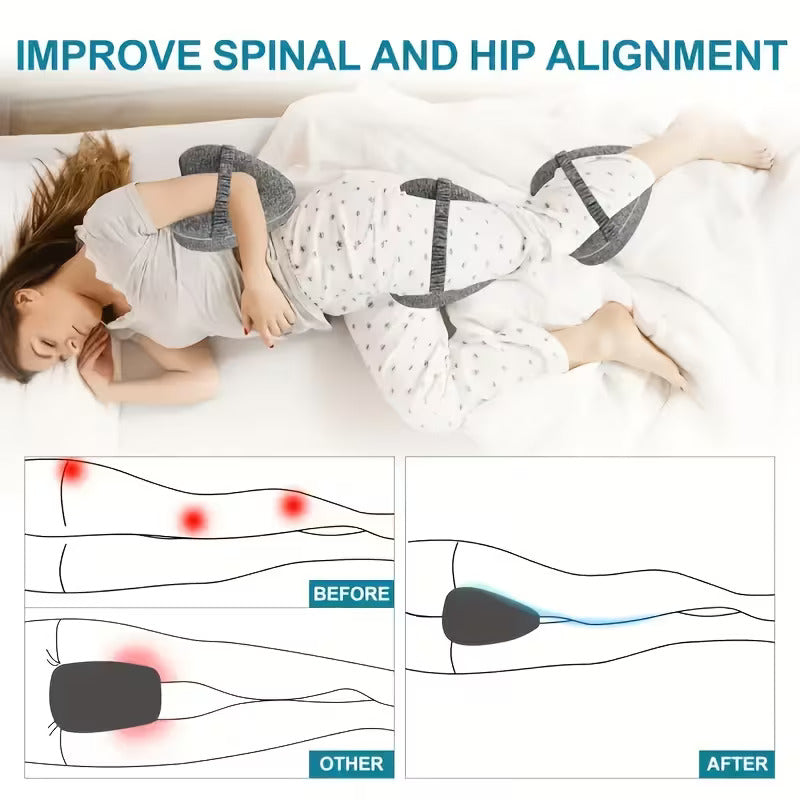 Ergonomic Knee Pillow for - Pelvic Alignment and Hip Decompression
