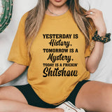Yesterday Is History, Tomorrow Is a Mystery, Today Is a Frickin’ Sh*tshow T-Shirt