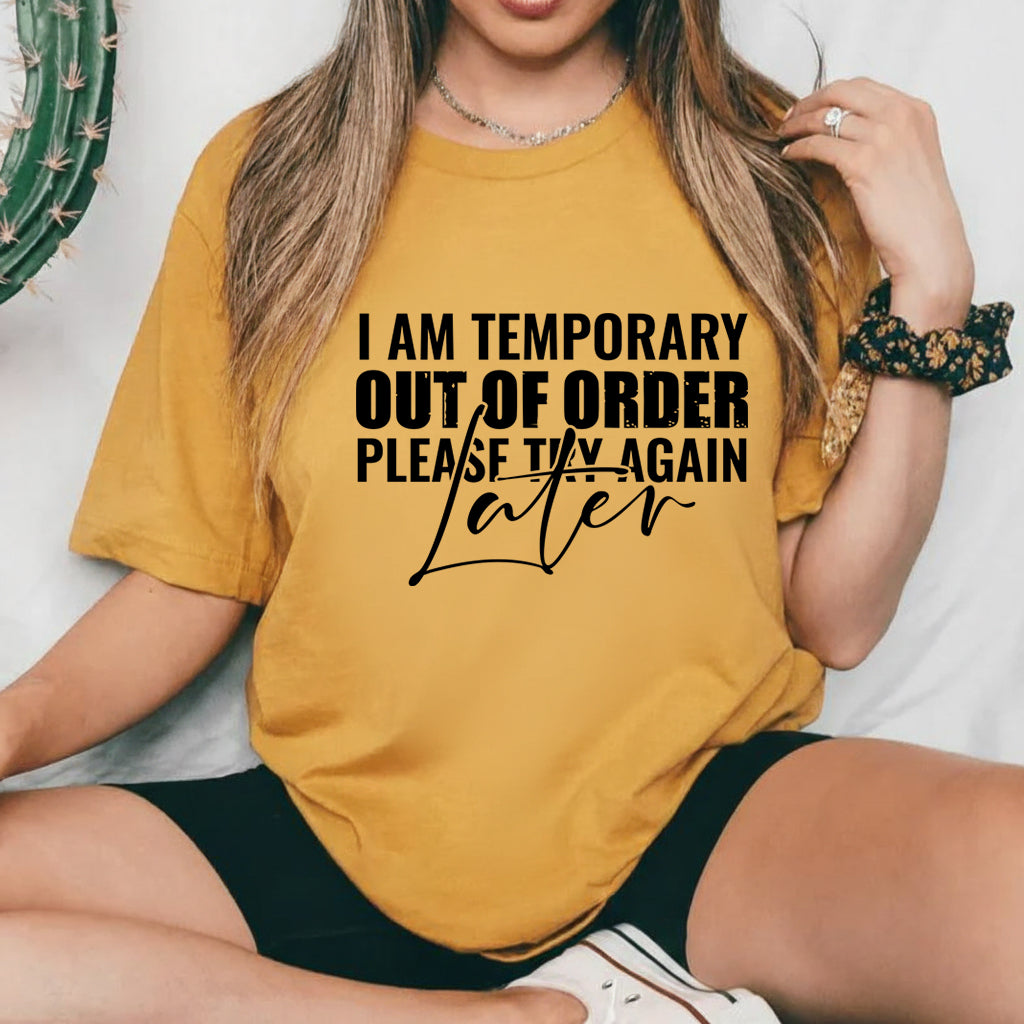 I Am Temporary Out of Order Please Tiv Again Ater T-Shirt